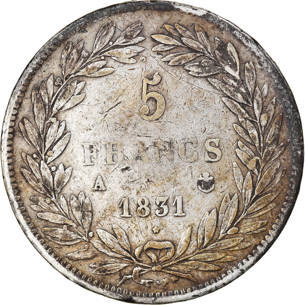 Coin, France, Louis-Philippe, 5 Francs, 1831, Paris, VF(20-25), Silver