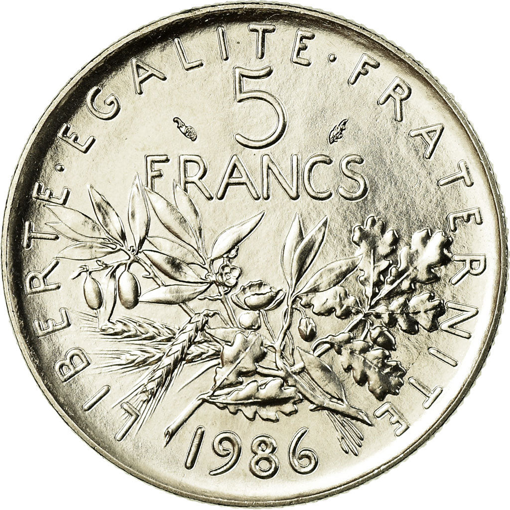 Coin, France, Semeuse, 5 Francs, 1986, Paris, MS(65-70), Nickel Clad