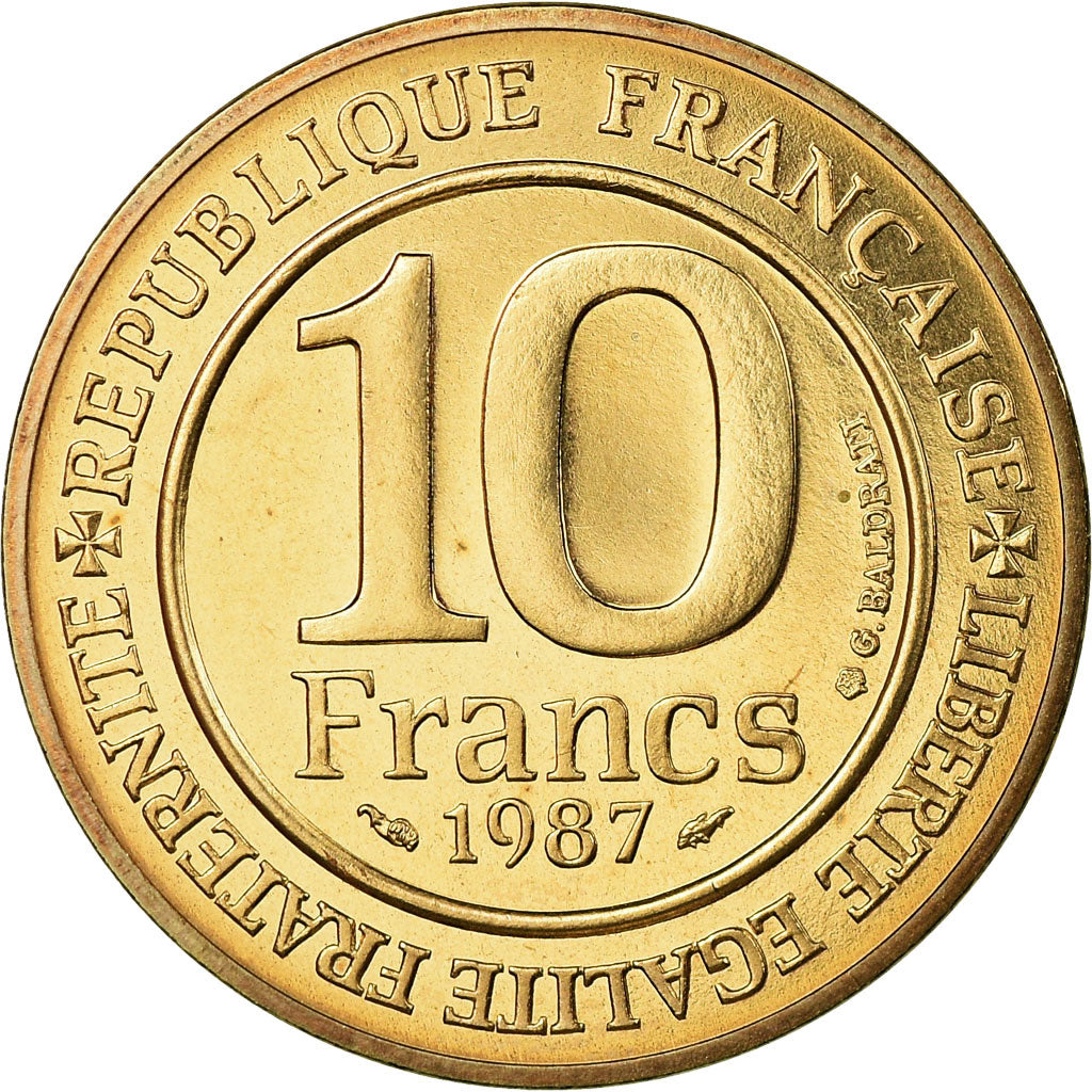 Coin, France, Hugues Capet, 10 Francs, 1987, Paris, MS(65-70), Silver, KM:961