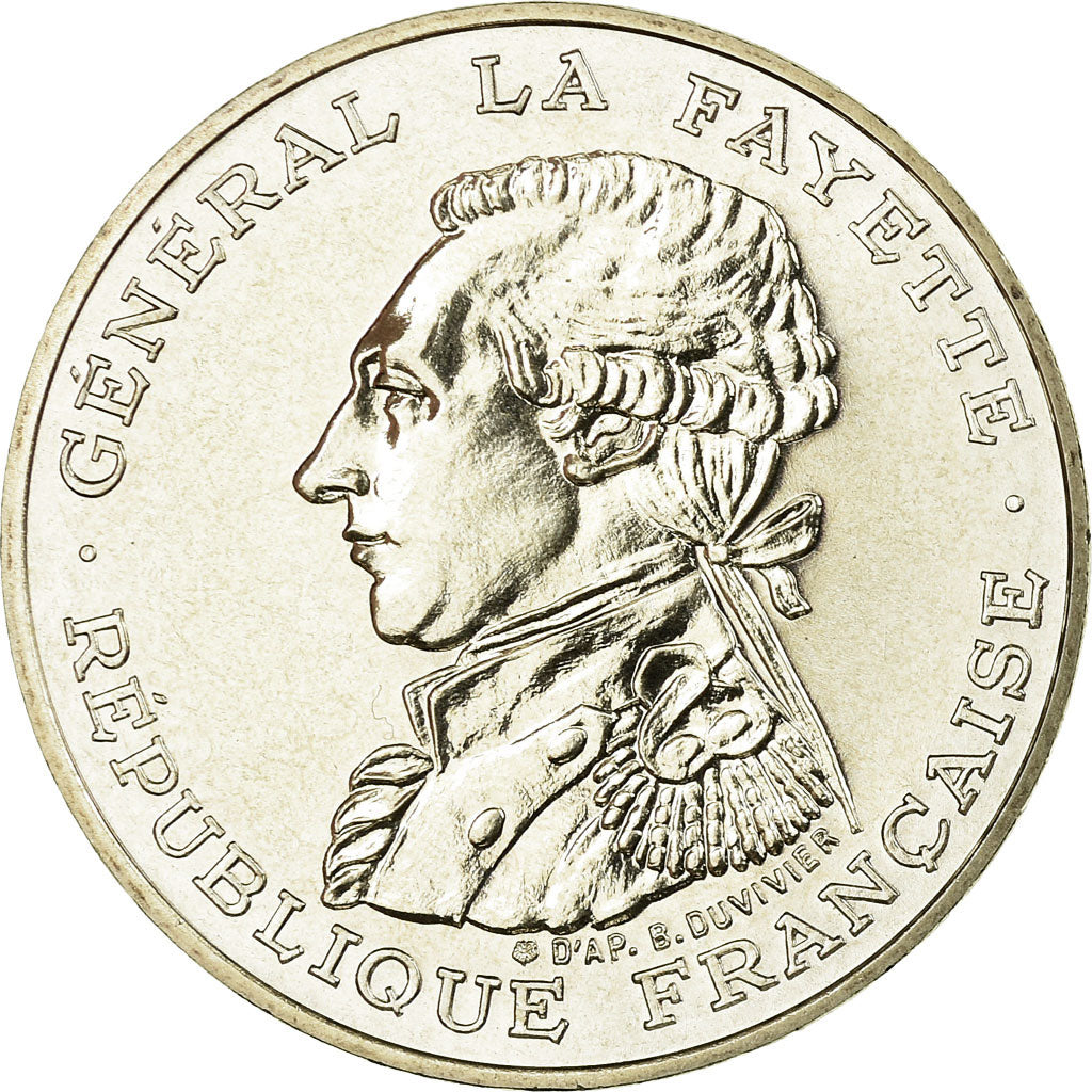 Coin, France, Lafayette, 100 Francs, 1987, MS(65-70), Silver, KM:962