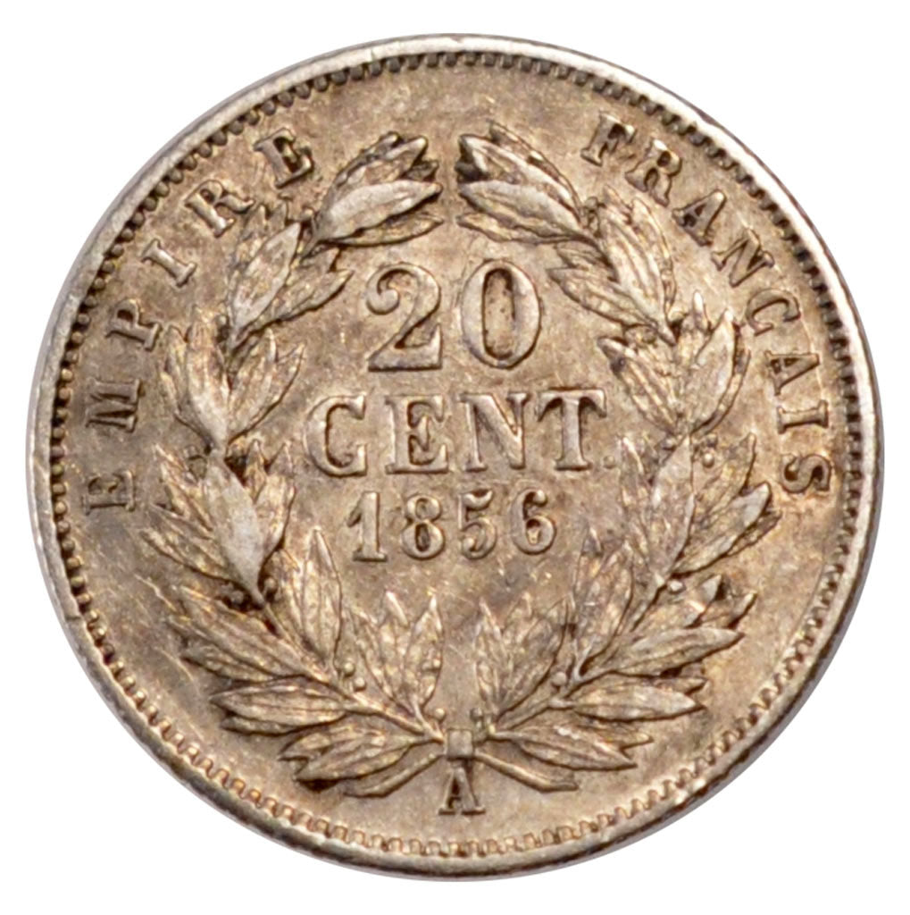 FRANCE, Napoléon III, 20 Centimes, 1856, Paris, KM #778.1, EF(40-45), Silver, 15