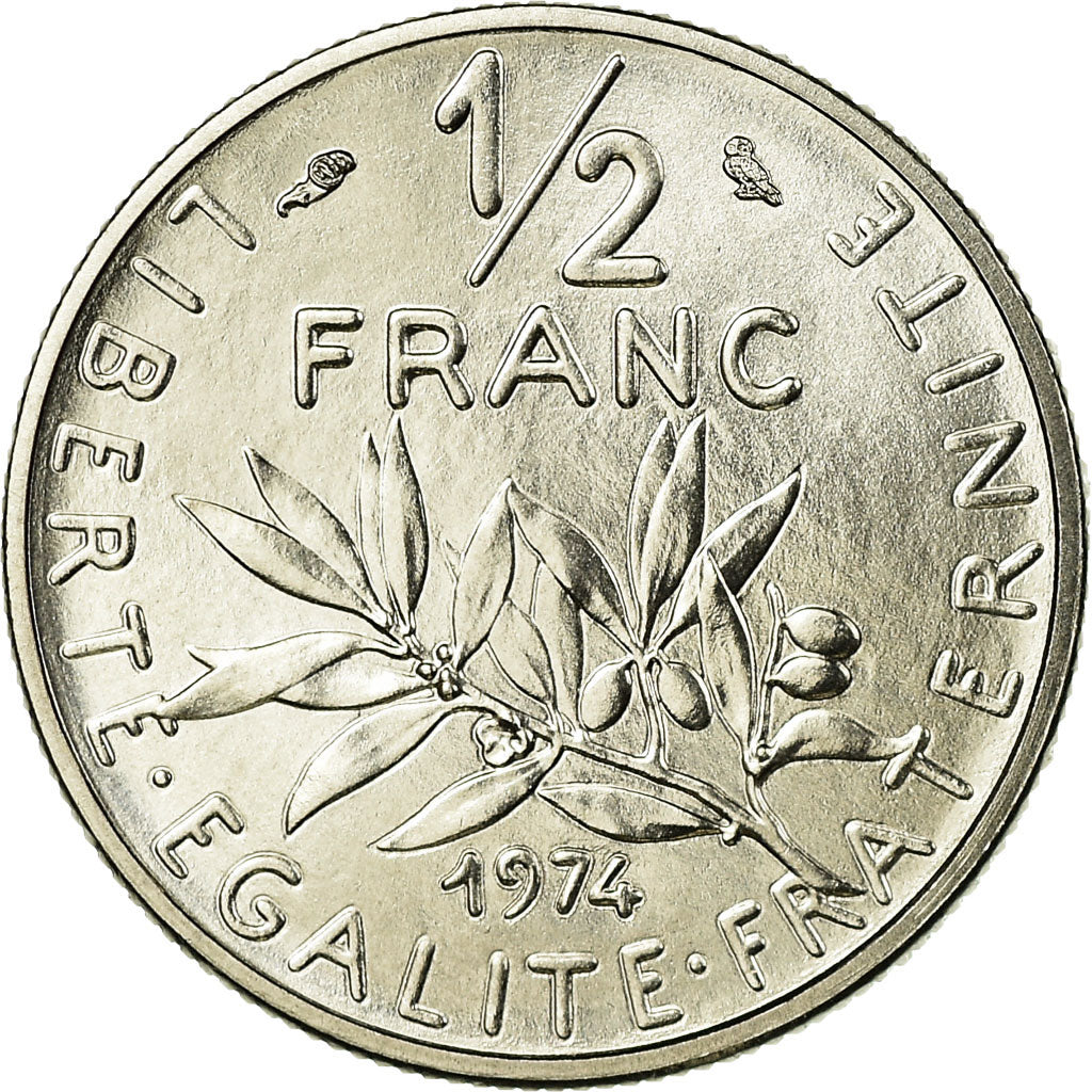 Monnaie, France, Semeuse, 1/2 Franc, 1974, Paris, FDC, Nickel, Gadoury:429