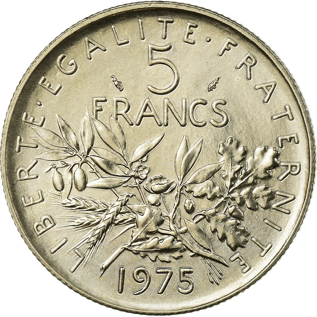 Monnaie, France, Semeuse, 5 Francs, 1975, Paris, FDC, Nickel Clad Copper-Nickel