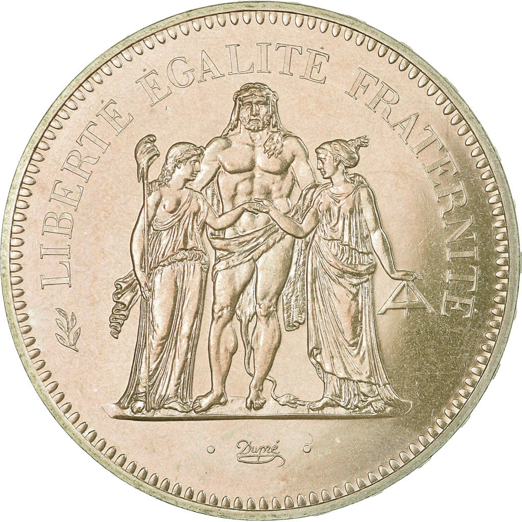 Coin, France, Hercule, 50 Francs, 1976, Paris, MS(65-70), Silver, KM:941.1