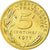 Moneda, Francia, Marianne, 5 Centimes, 1977, Paris, FDC, Aluminio - bronce