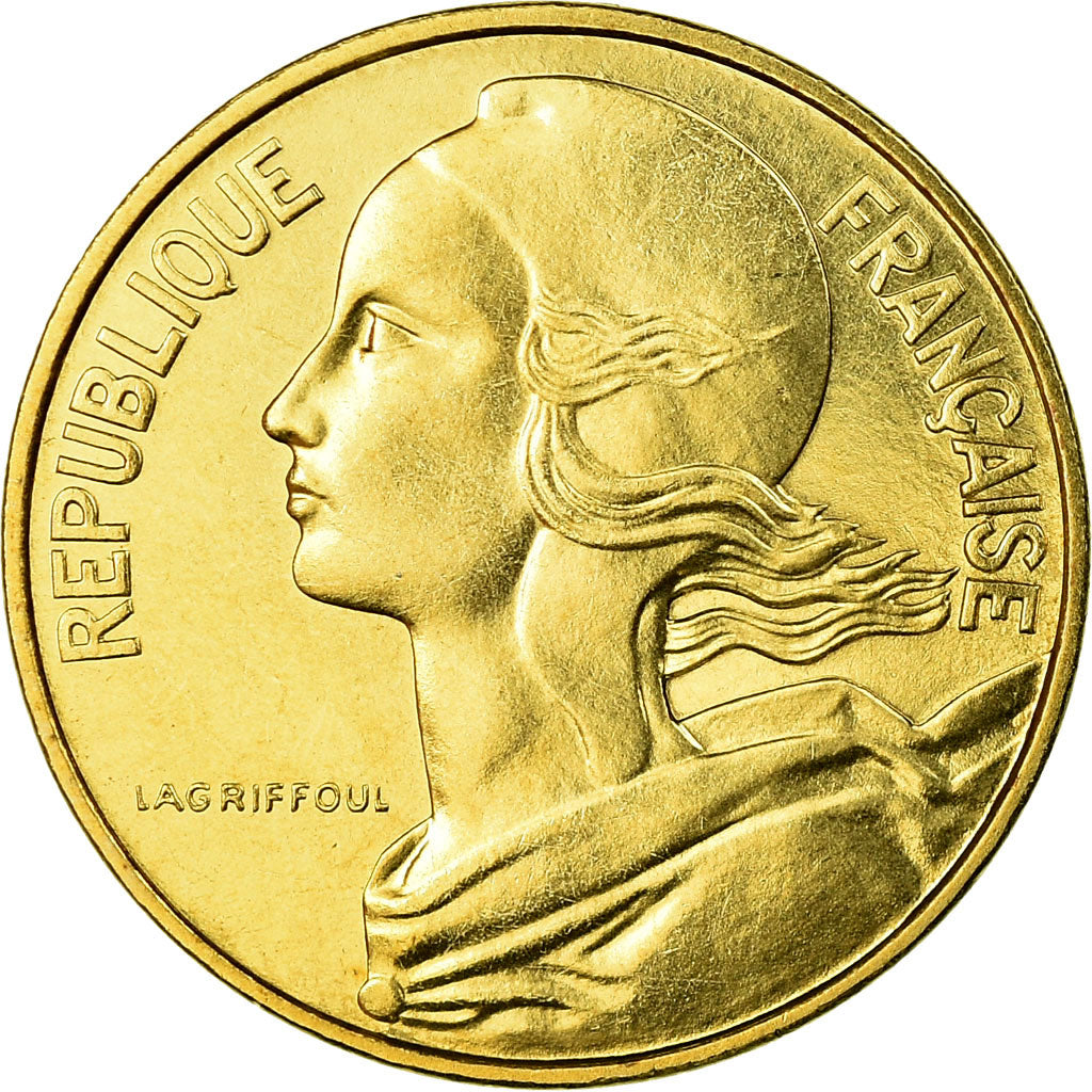 Moneta, Francja, Marianne, 10 Centimes, 1977, Paris, MS(65-70), Aluminium-Brąz
