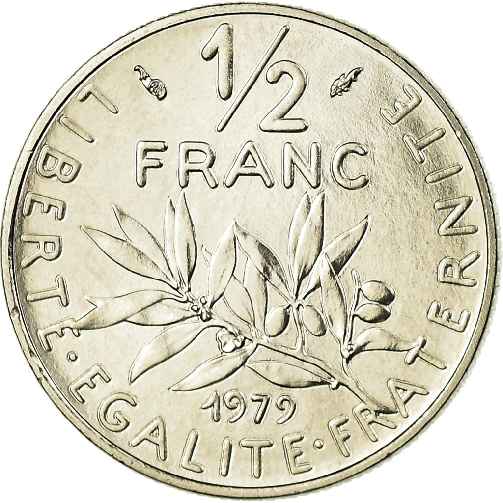 Moneta, Francja, Semeuse, 1/2 Franc, 1979, Paris, MS(65-70), Nikiel, KM:931.1