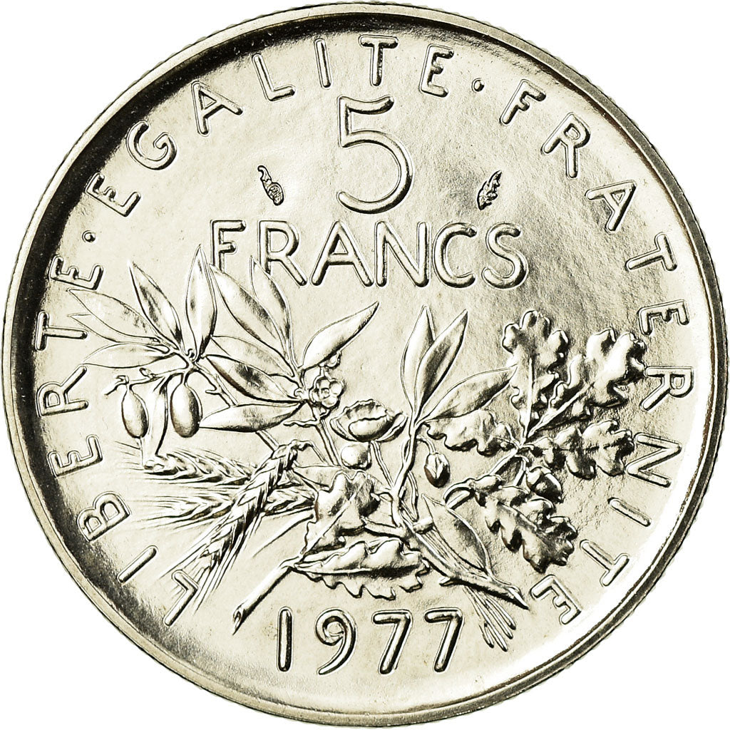 Monnaie, France, Semeuse, 5 Francs, 1977, Paris, FDC, Nickel Clad Copper-Nickel