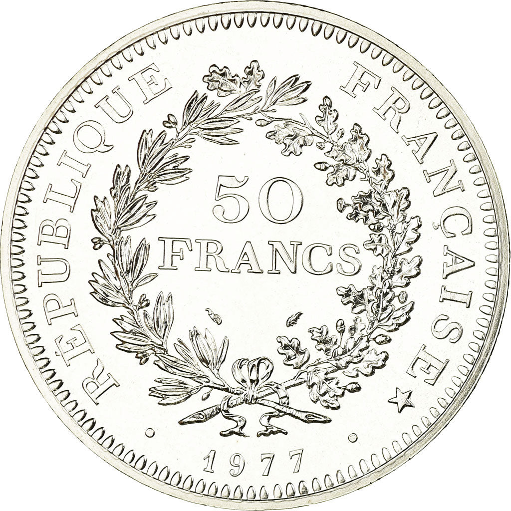 Coin, France, Hercule, 50 Francs, 1977, Paris, MS(65-70), Silver, KM:941.1