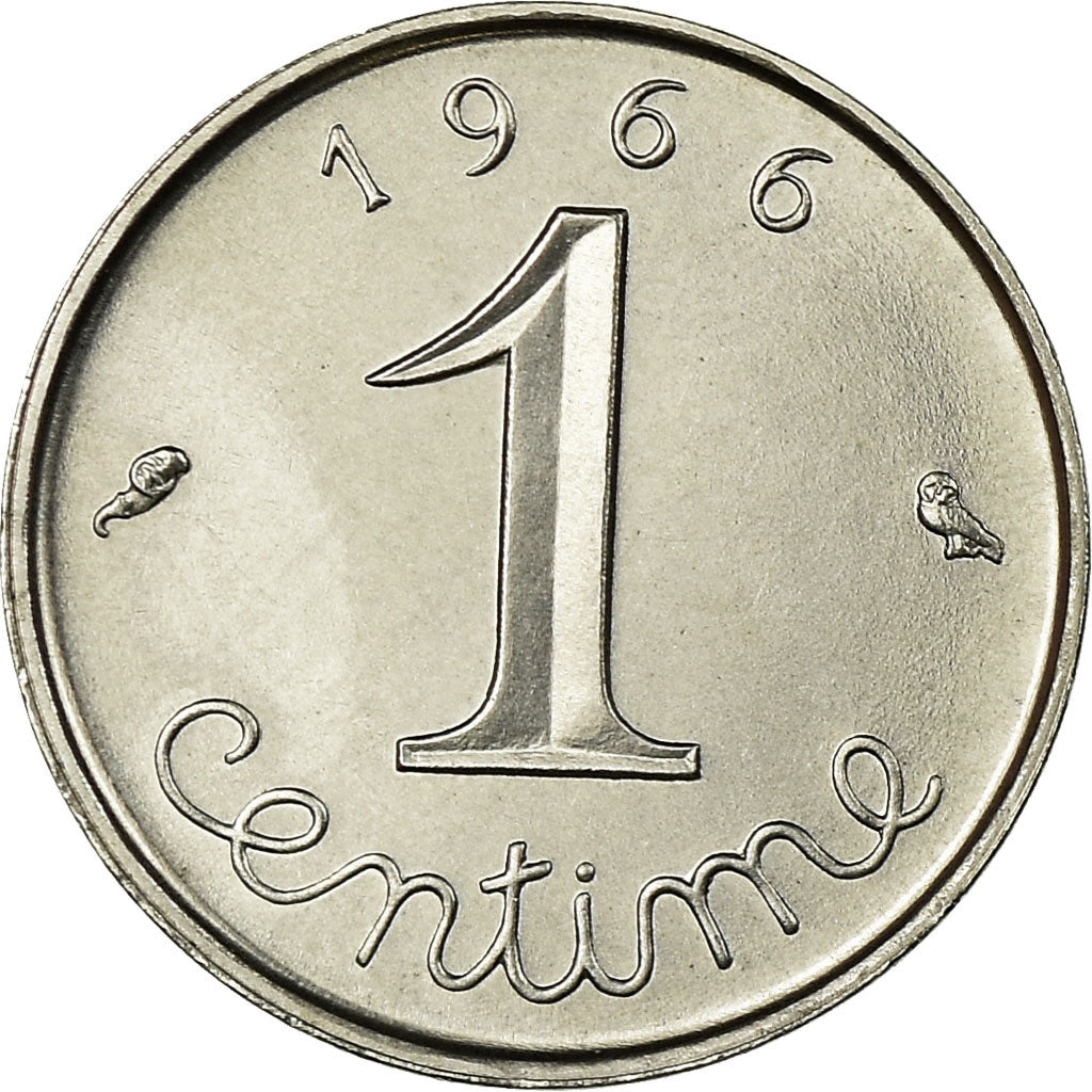 Coin, France, Épi, Centime, 1966, Paris, MS(65-70), Stainless Steel, KM:928