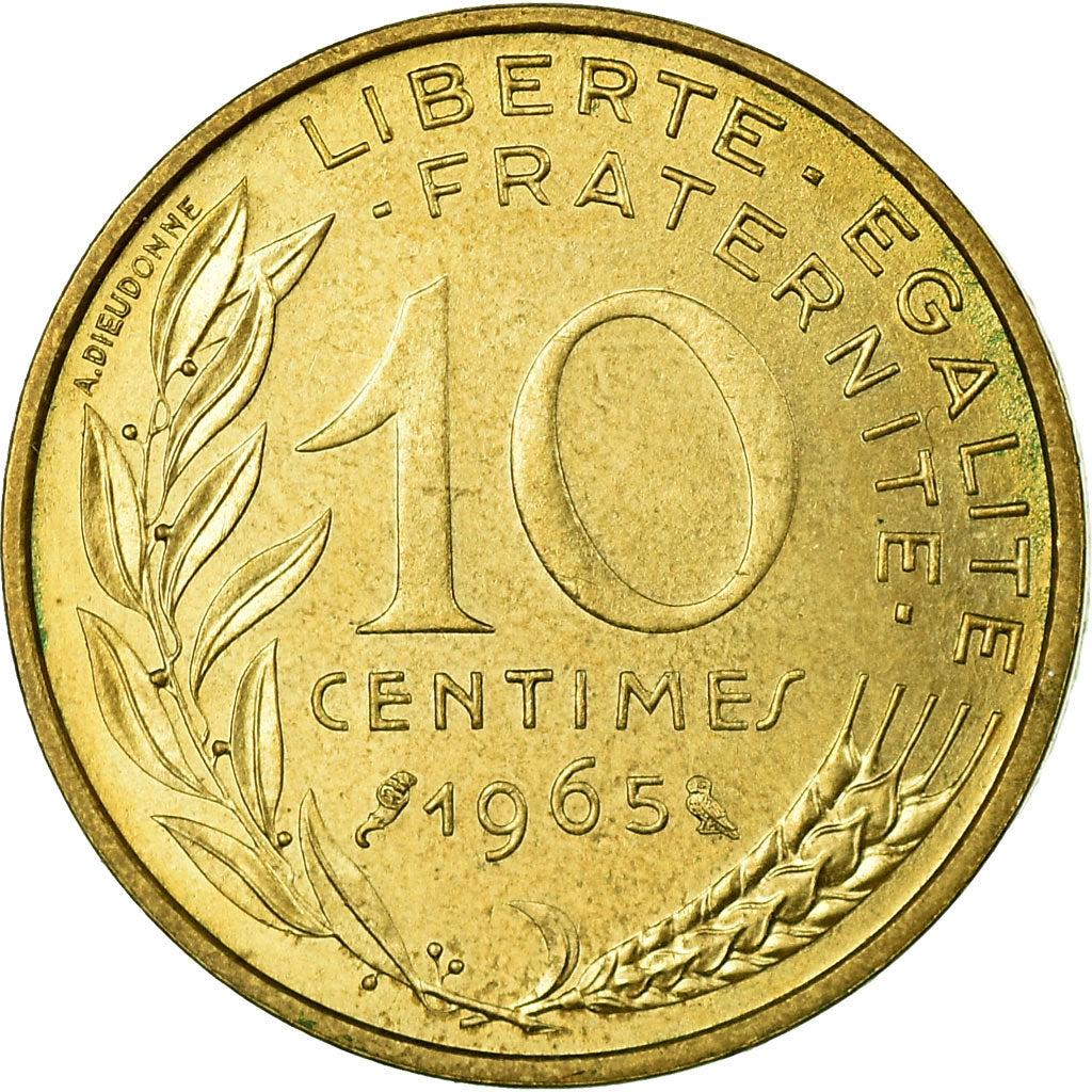 Coin, France, Marianne, 10 Centimes, 1965, Paris, MS(65-70), Aluminum-Bronze