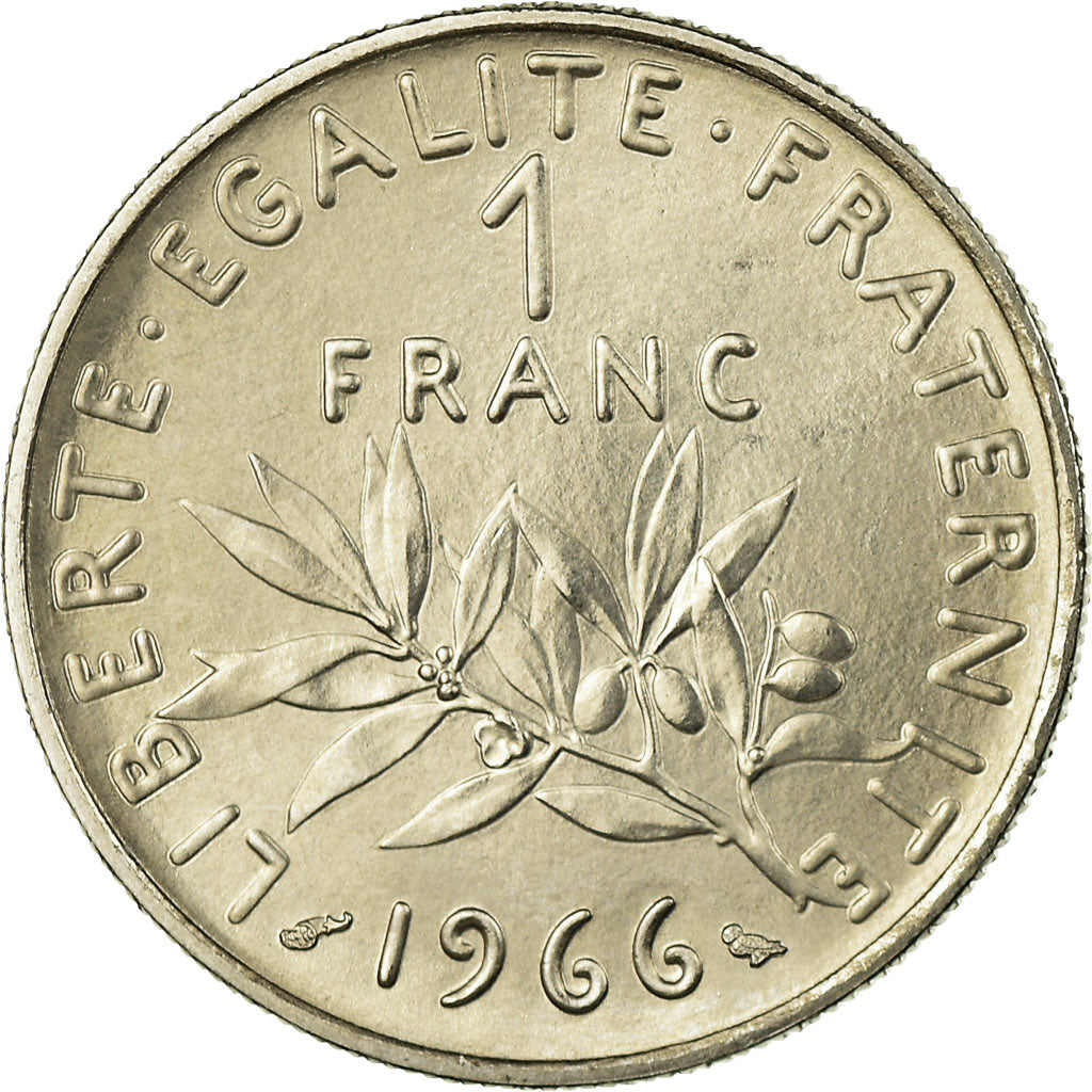 Coin, France, Semeuse, Franc, 1966, Paris, MS(65-70), Nickel, KM:925.1