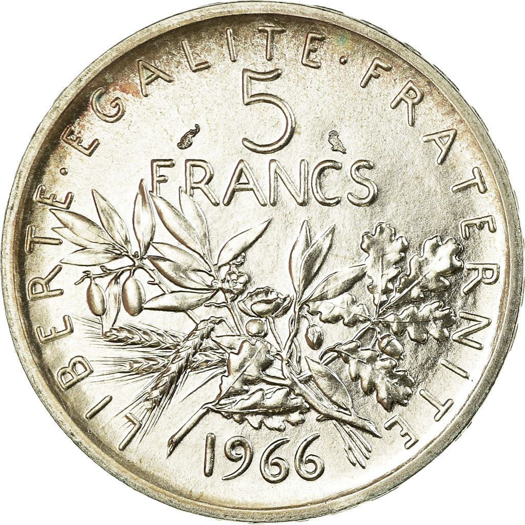 Coin, France, Semeuse, 5 Francs, 1966, Paris, MS(65-70), Silver, KM:926