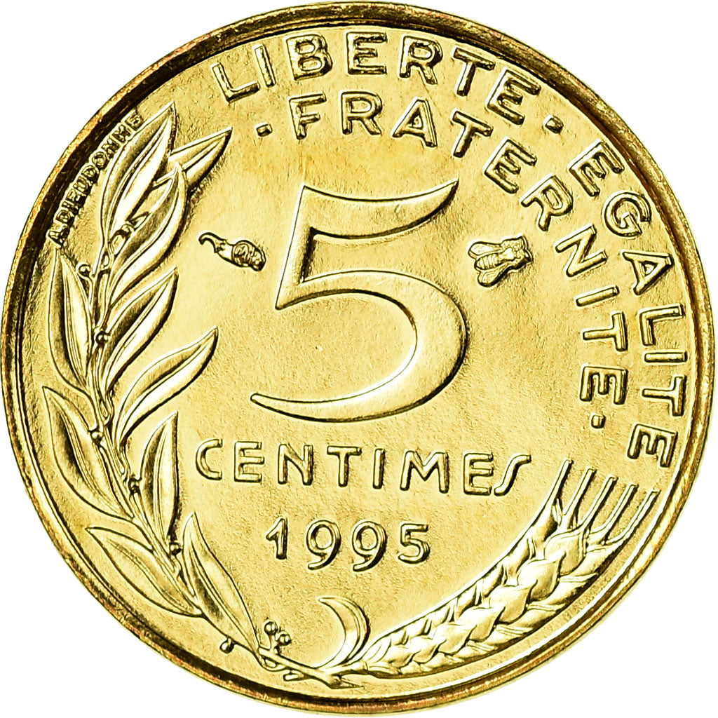 Coin, France, Marianne, 5 Centimes, 1995, Paris, MS(65-70), Aluminum-Bronze