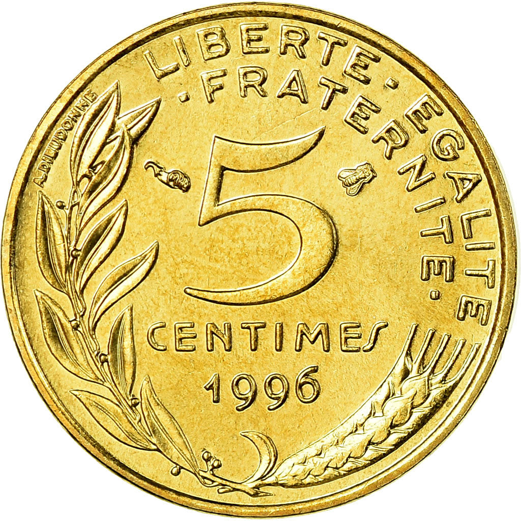 Coin, France, Marianne, 5 Centimes, 1996, Paris, MS(65-70), Aluminum-Bronze