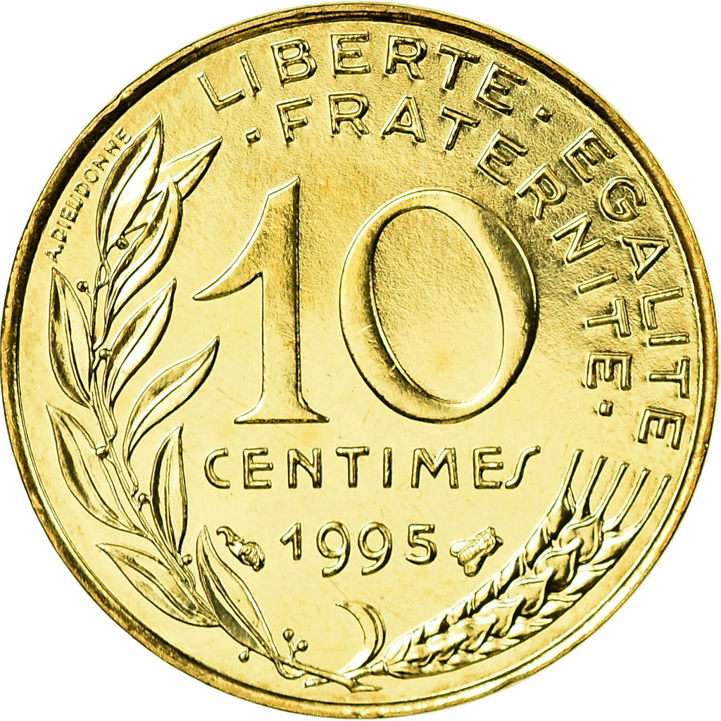 Coin, France, Marianne, 10 Centimes, 1995, Paris, MS(65-70), Aluminum-Bronze