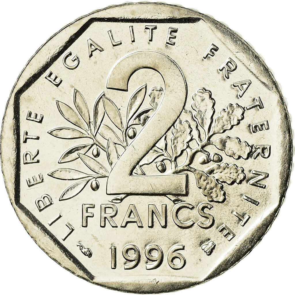Coin, France, Semeuse, 2 Francs, 1996, Paris, MS(65-70), Nickel, KM:942.1