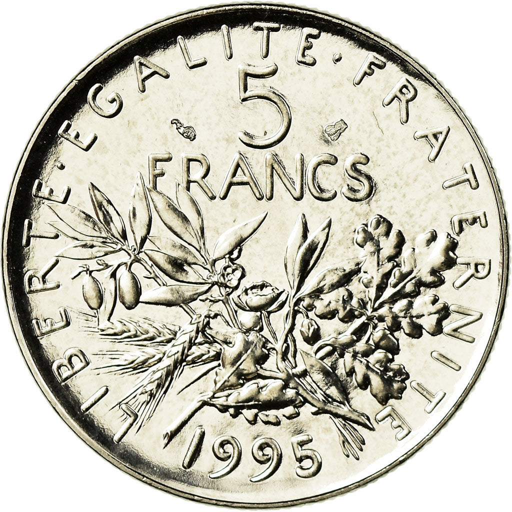 Münze, Frankreich, Semeuse, 5 Francs, 1995, Paris, STGL, Nickel Clad