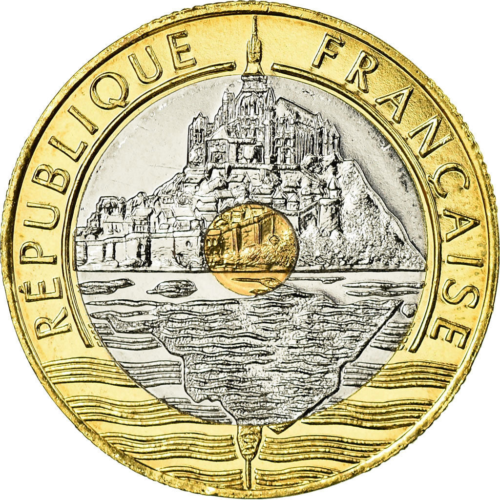 Monnaie, France, Mont Saint Michel, 20 Francs, 1995, Paris, FDC, Tri-Metallic