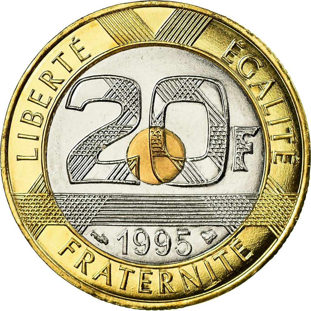 Monnaie, France, Mont Saint Michel, 20 Francs, 1995, Paris, FDC, Tri-Metallic