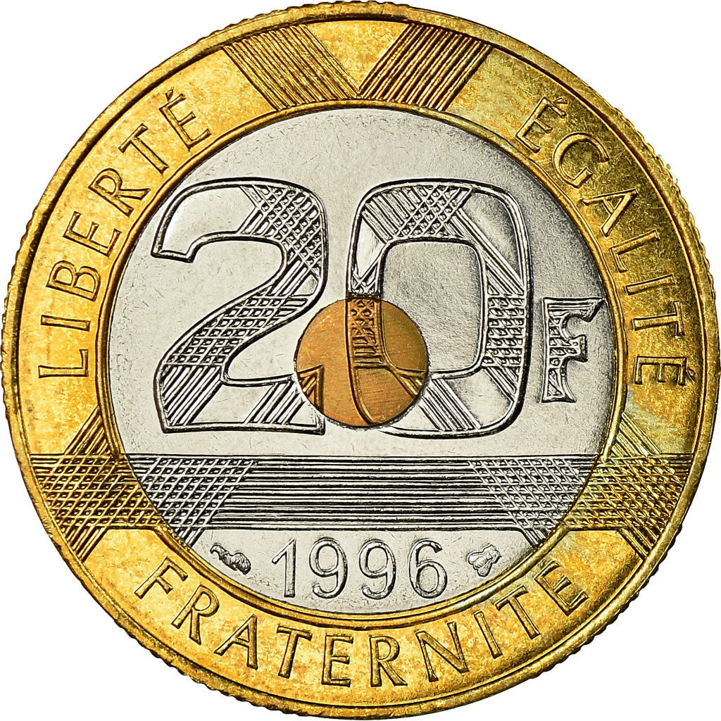 Münze, Frankreich, Mont Saint Michel, 20 Francs, 1996, Paris, STGL