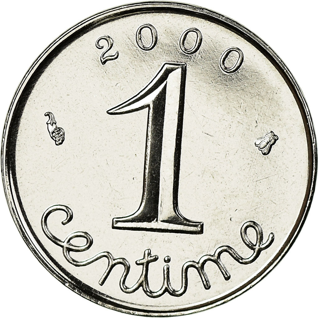 Moeda, França, Épi, Centime, 2000, Paris, MS(65-70), Aço Inoxidável, KM:928