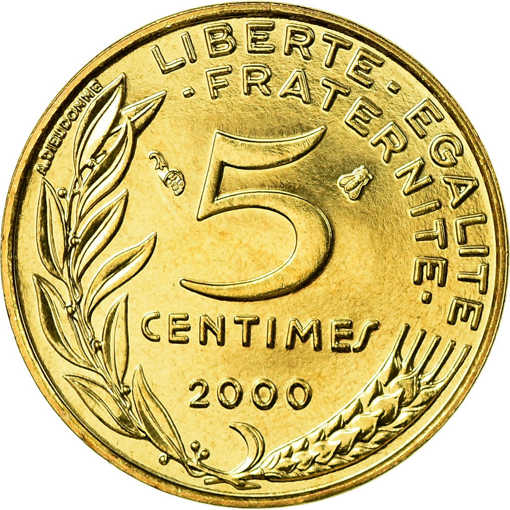 Coin, France, Marianne, 5 Centimes, 2000, Paris, MS(65-70), Aluminum-Bronze