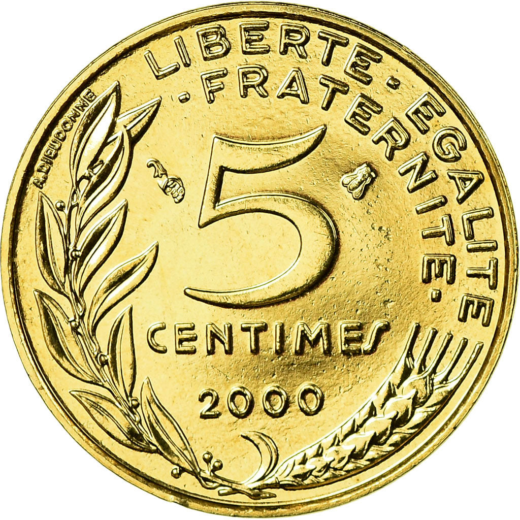 Coin, France, Marianne, 5 Centimes, 2000, Paris, MS(65-70), Aluminum-Bronze