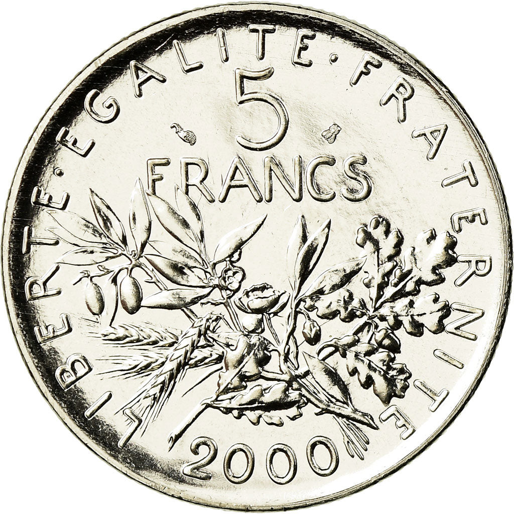 Coin, France, Semeuse, 5 Francs, 2000, Paris, MS(65-70), Nickel Clad