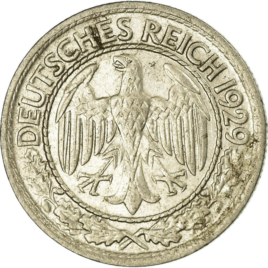 Moneta, GERMANIA, REPUBBLICA DI WEIMAR, 50 Reichspfennig, 1929, Berlin, BB