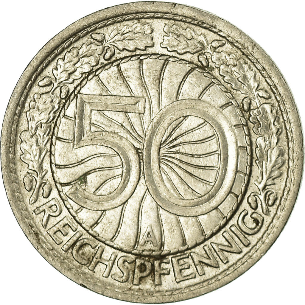 Moneta, GERMANIA, REPUBBLICA DI WEIMAR, 50 Reichspfennig, 1929, Berlin, BB