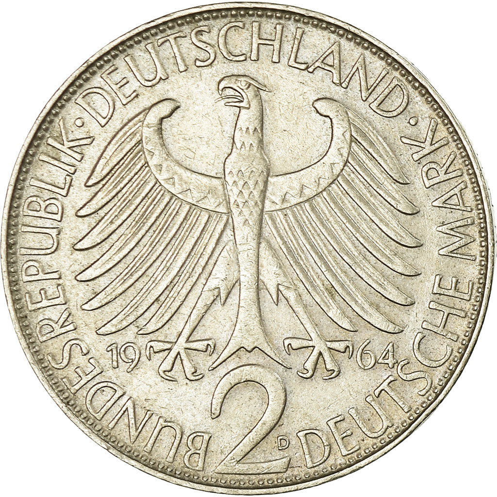 Coin, GERMANY - FEDERAL REPUBLIC, 2 Mark, 1964, Munich, EF(40-45)