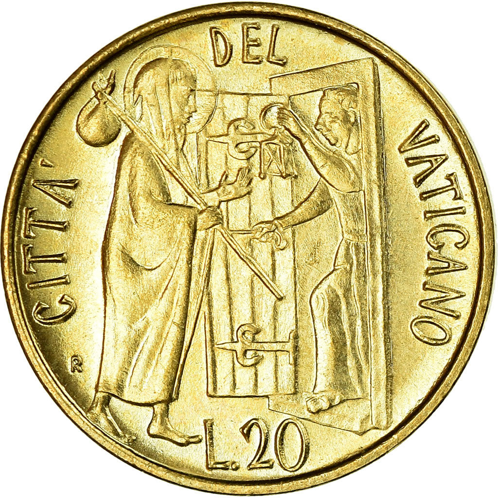 Coin, VATICAN CITY, John Paul II, 20 Lire, 1981, Roma, AU(55-58)