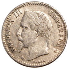 Second Empire, 50 centimes Napoléon III tête laurée