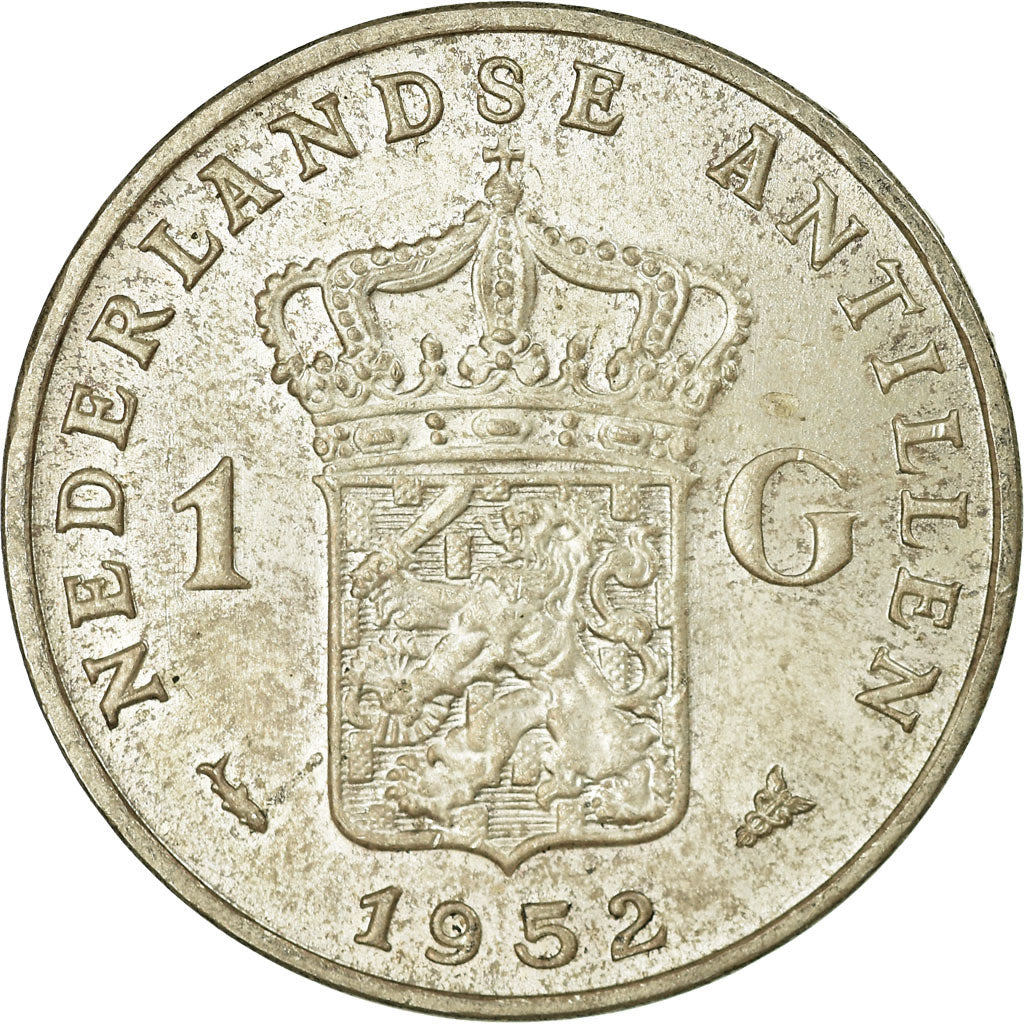 Coin, Netherlands Antilles, Juliana, Gulden, 1952, EF(40-45), Silver, KM:2