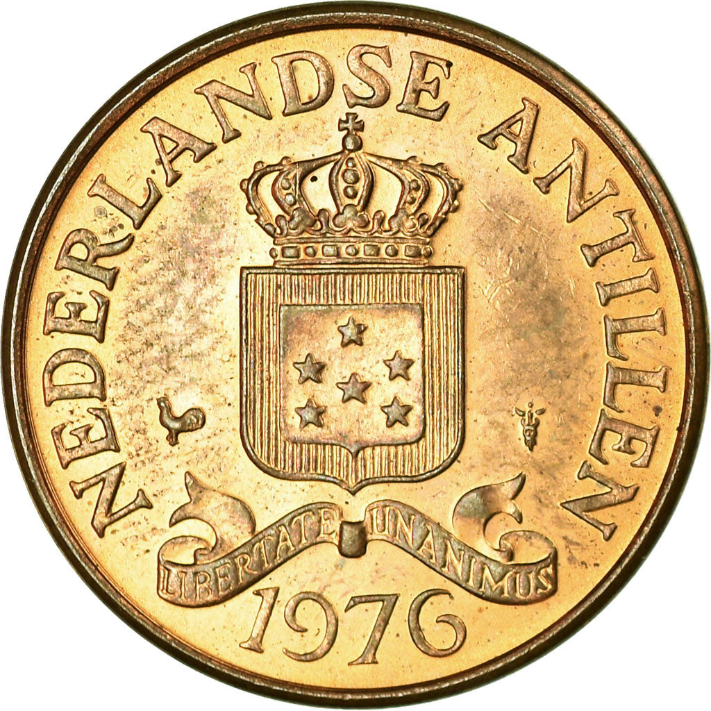 Coin, Netherlands Antilles, Juliana, 2-1/2 Cents, 1976, EF(40-45), Bronze, KM:9