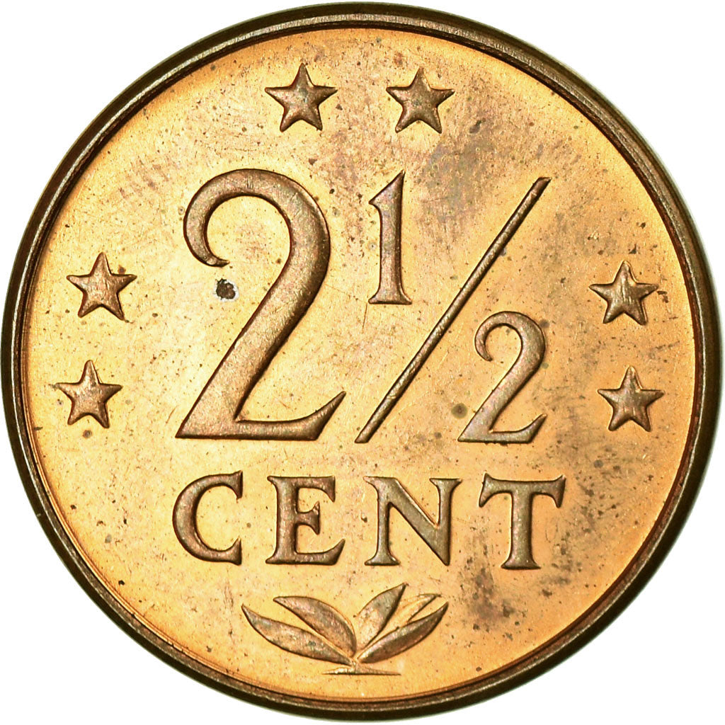 Coin, Netherlands Antilles, Juliana, 2-1/2 Cents, 1976, EF(40-45), Bronze, KM:9