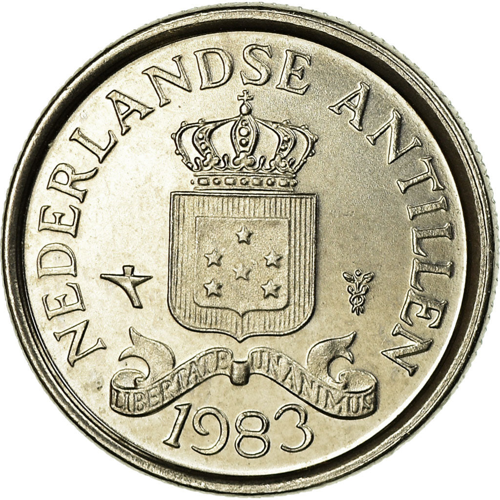 Coin, Netherlands Antilles, Juliana, 10 Cents, 1983, EF(40-45), Nickel, KM:10