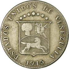 Coin, Venezuela, 12-1/2 Centimos, 1945, VF(30-35), Copper-nickel, KM:30a