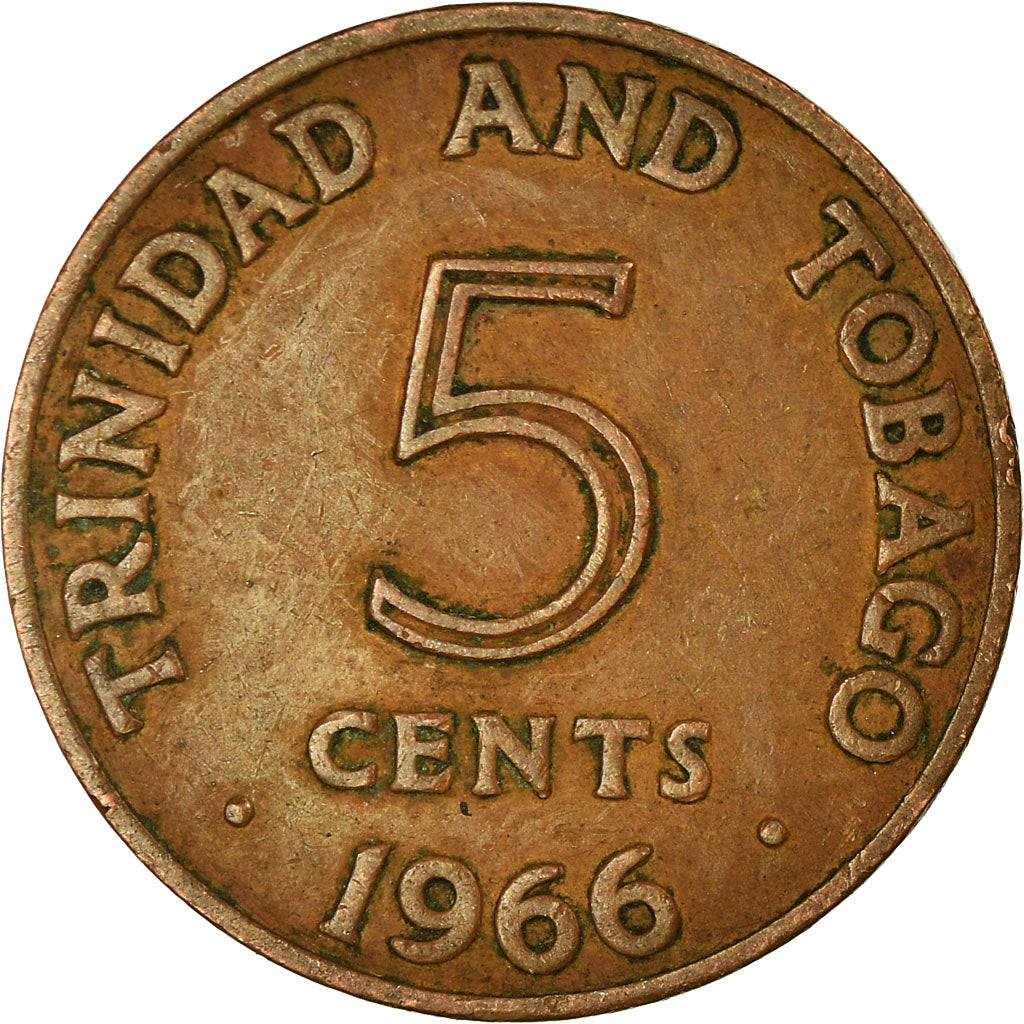 Coin, TRINIDAD & TOBAGO, 5 Cents, 1966, Franklin Mint, EF(40-45), Bronze, KM:2
