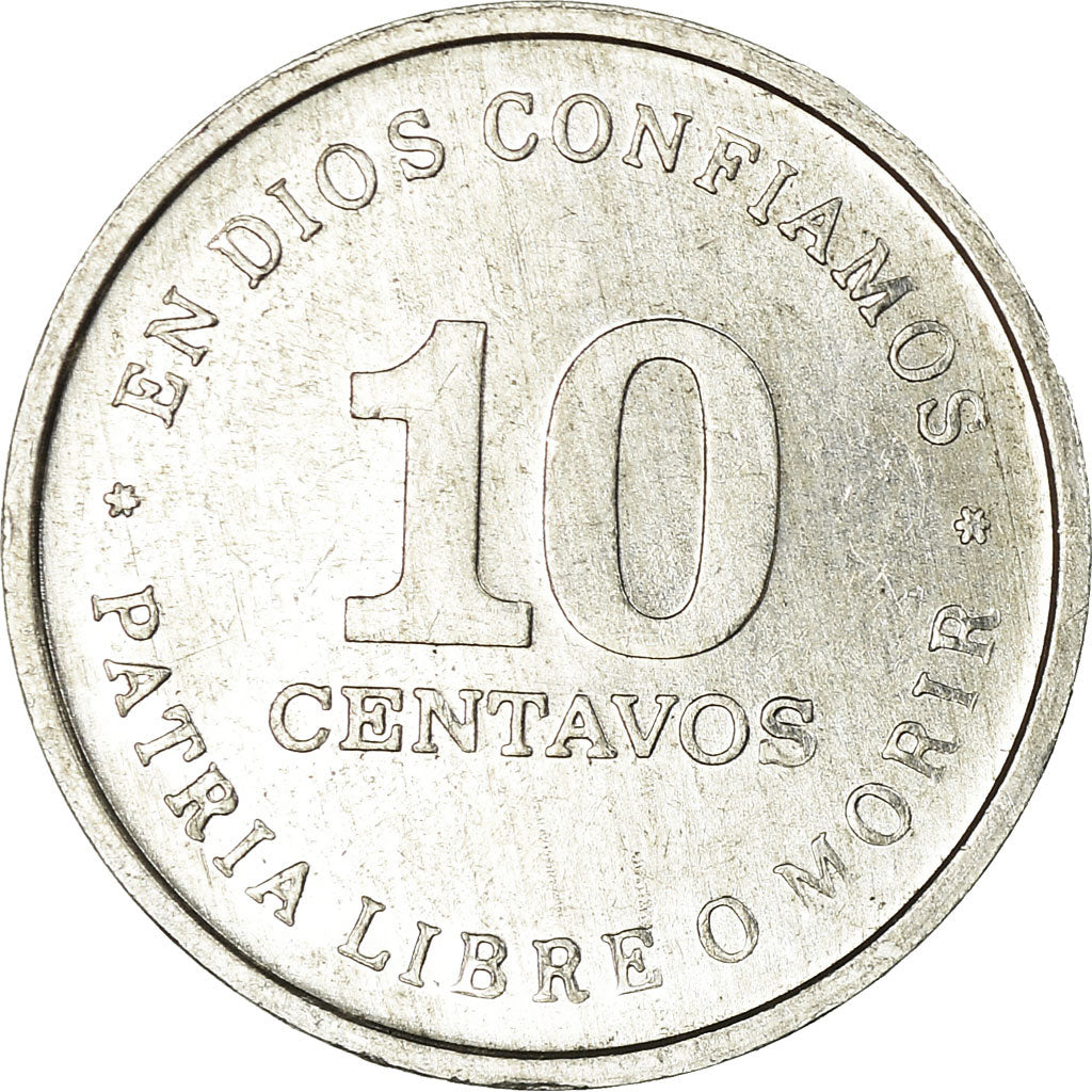 Monnaie, Nicaragua, 10 Centavos, 1987, SUP, Aluminium, KM:56