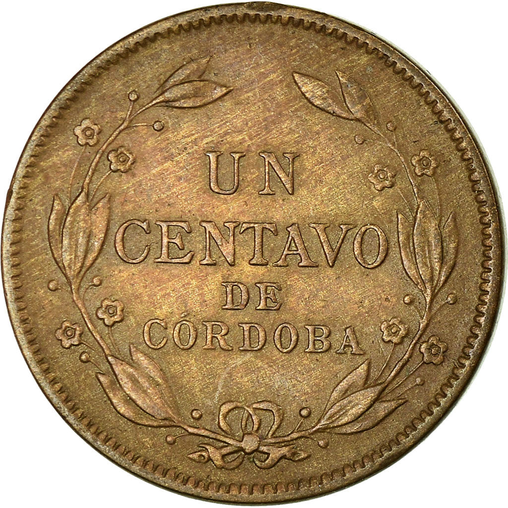 Coin, Nicaragua, Centavo, 1917, Heaton, EF(40-45), Bronze, KM:11