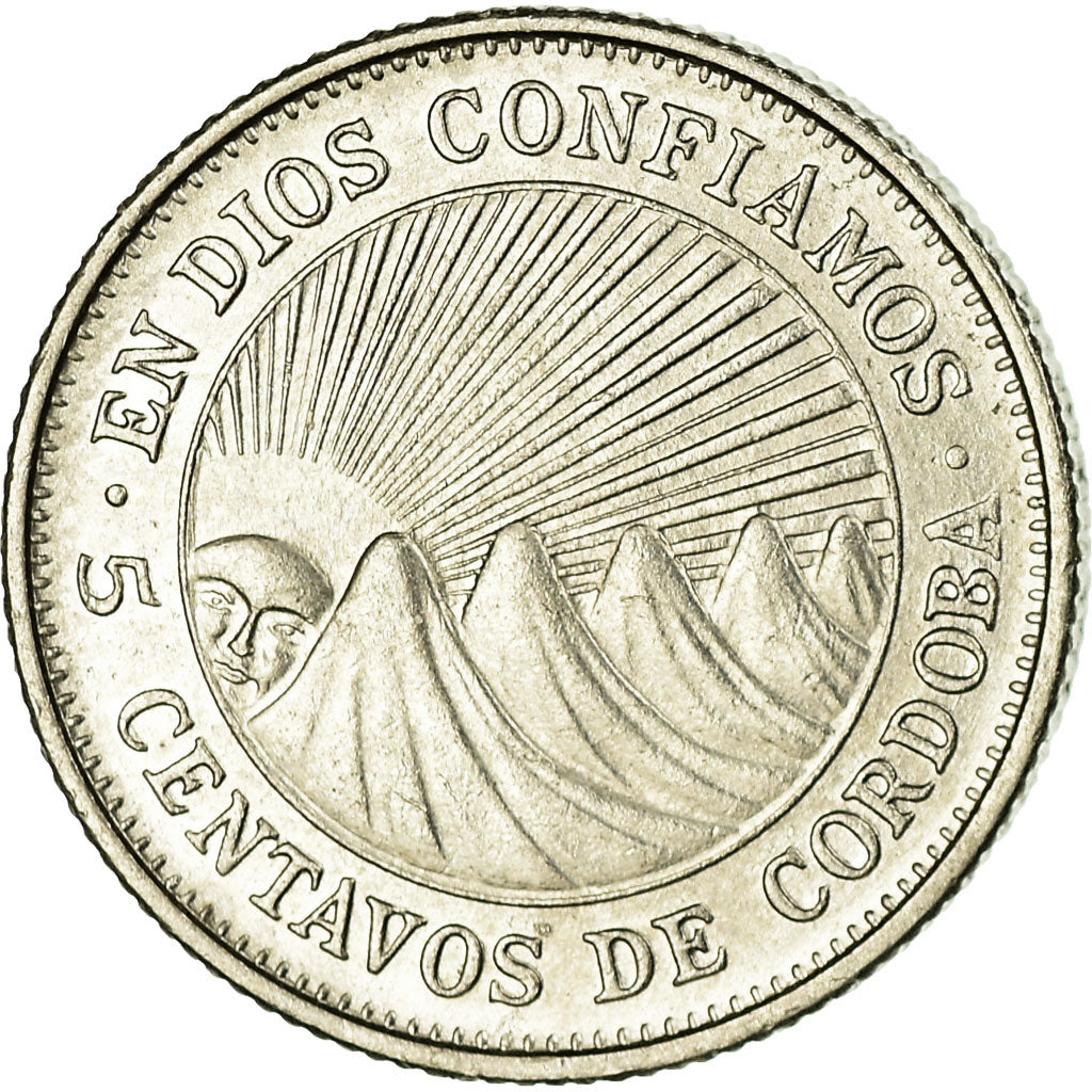 Coin, Nicaragua, 5 Centavos, 1972, EF(40-45), Nickel Clad Steel, KM:24.2a