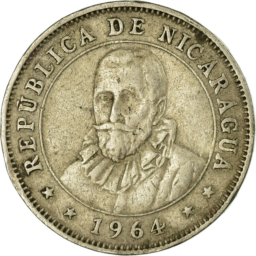 Moneda, Nicaragua, 10 Centavos, 1964, MBC, Cobre - níquel, KM:17.2