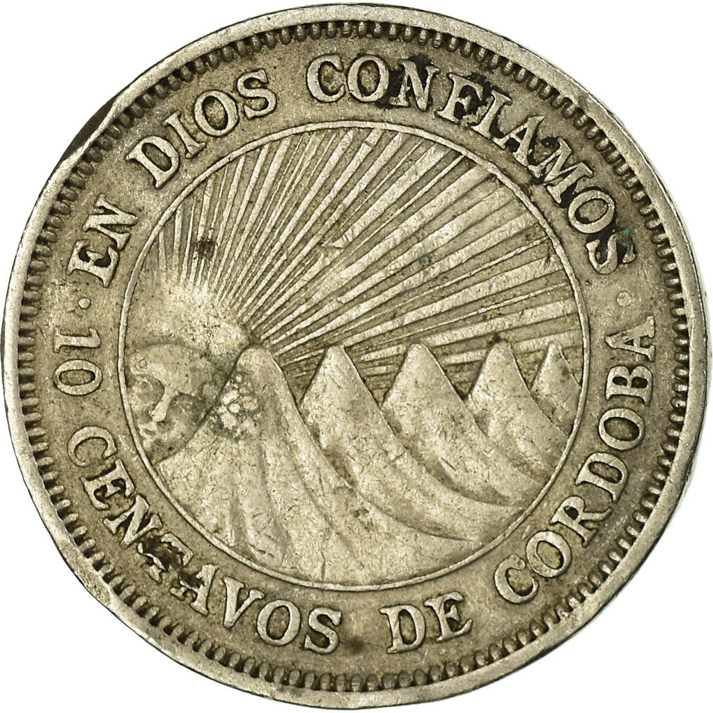 Moneda, Nicaragua, 10 Centavos, 1964, MBC, Cobre - níquel, KM:17.2