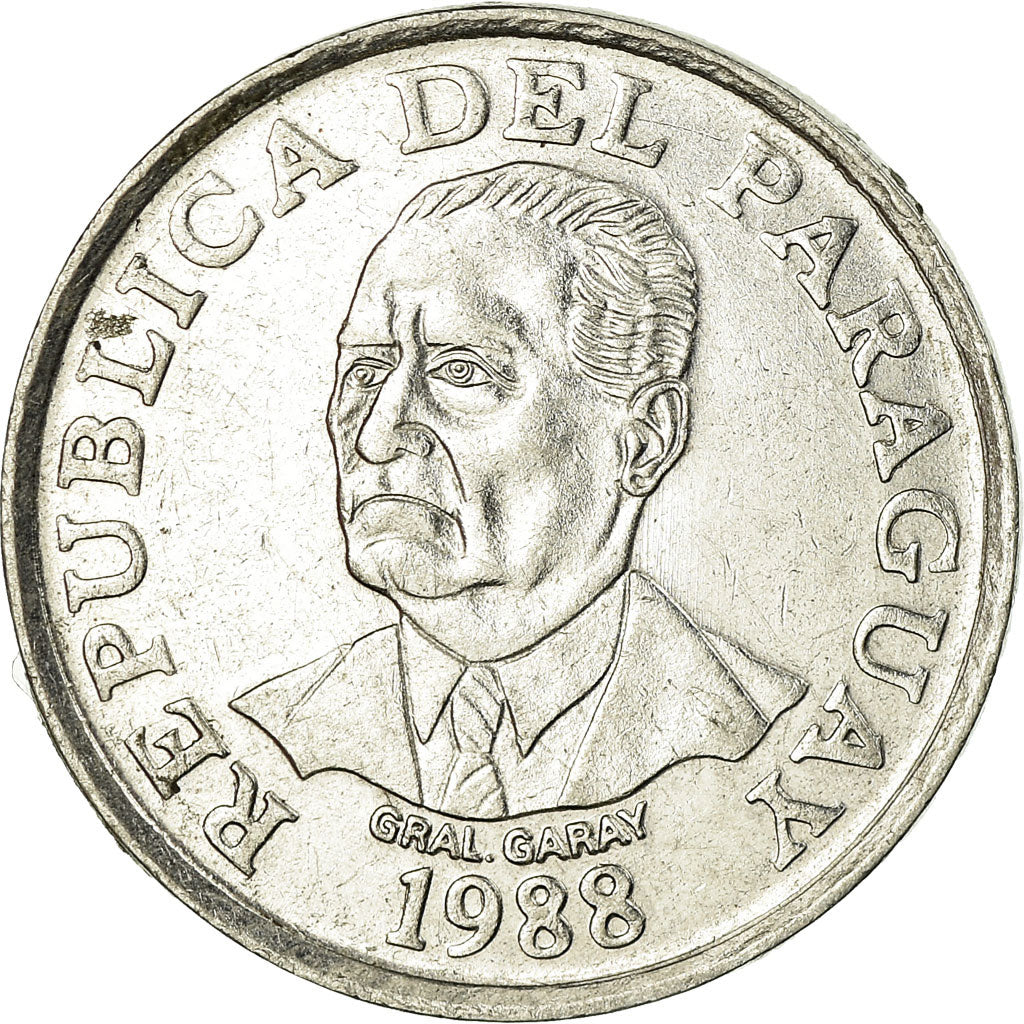 Munten, Paraguay, 10 Guaranies, 1988, PR, Stainless Steel, KM:167
