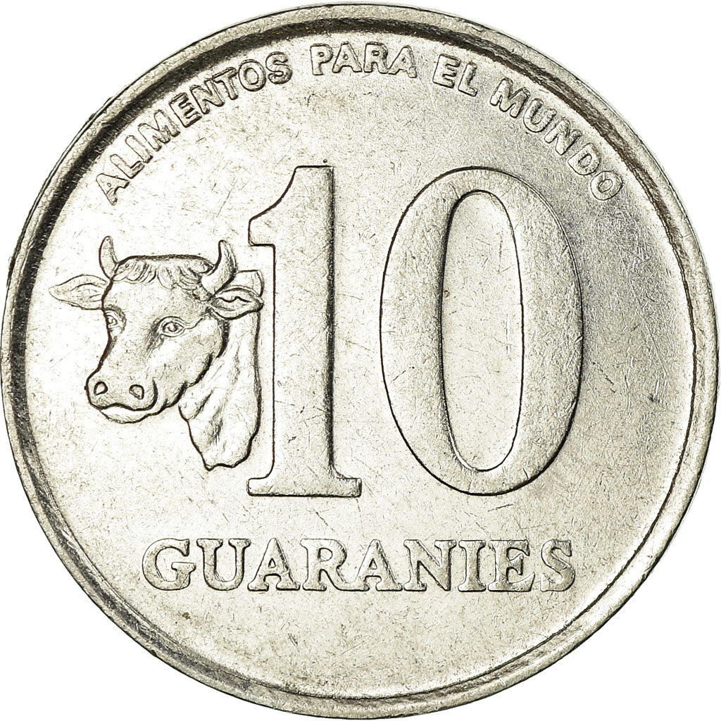 Munten, Paraguay, 10 Guaranies, 1988, PR, Stainless Steel, KM:167
