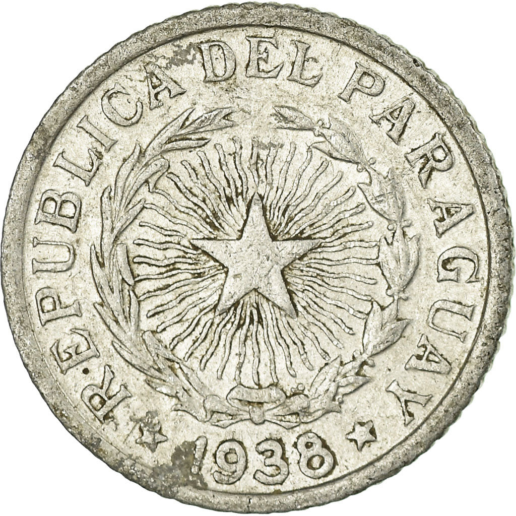 Coin, Paraguay, Peso, 1938, EF(40-45), Aluminum, KM:16