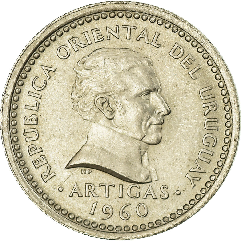 Coin, Uruguay, 25 Centesimos, 1960, AU(55-58), Copper-nickel, KM:40