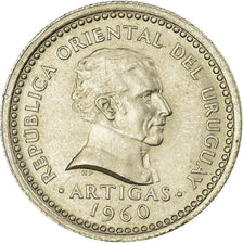 Coin, Uruguay, 25 Centesimos, 1960, AU(55-58), Copper-nickel, KM:40